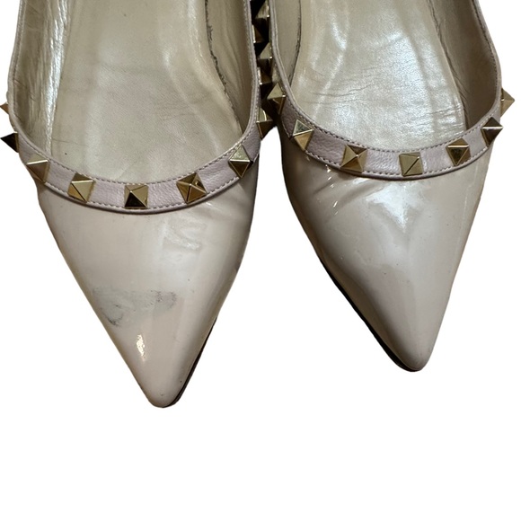 Valentino Light Tan Rockstud Flats - Picture 4 of 6